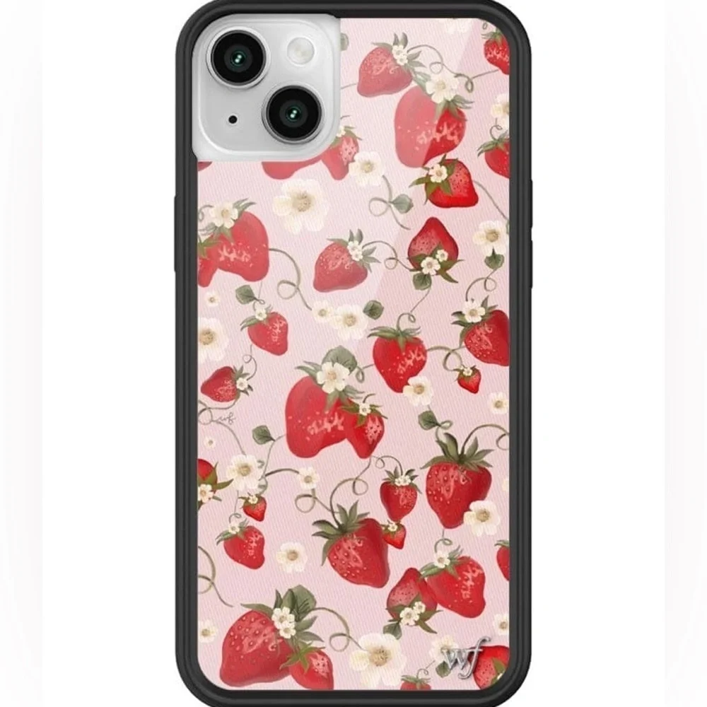 Sasscases Strawberry iPhone 14 Pro Max Case - Black and Pink